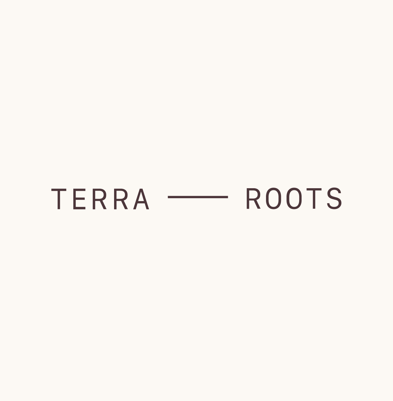 Terra Roots horizontal wordmark logo on light background
